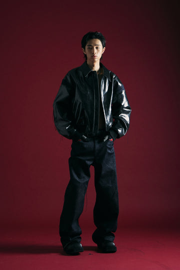 23SS SEPARATE LEATHER PATCH BOMBER